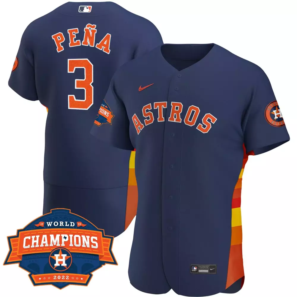 Jeremy Pena Houston Astros 2022 Champions Gold Rush Oxy Patch Stitched Jersey | Flex Base | Limited Edition Fan Gear | For Men, Women & Youth