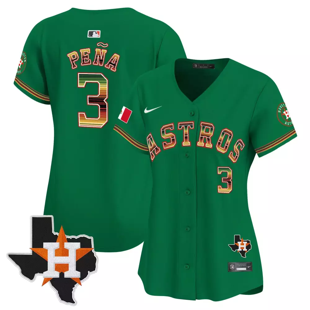 Jeremy Pena Houston Astros Green Women's Orbit Patch Vapor Premier Limited Jersey | All Stitched | Fan Gear for Game Day | For Men, Women & Youth