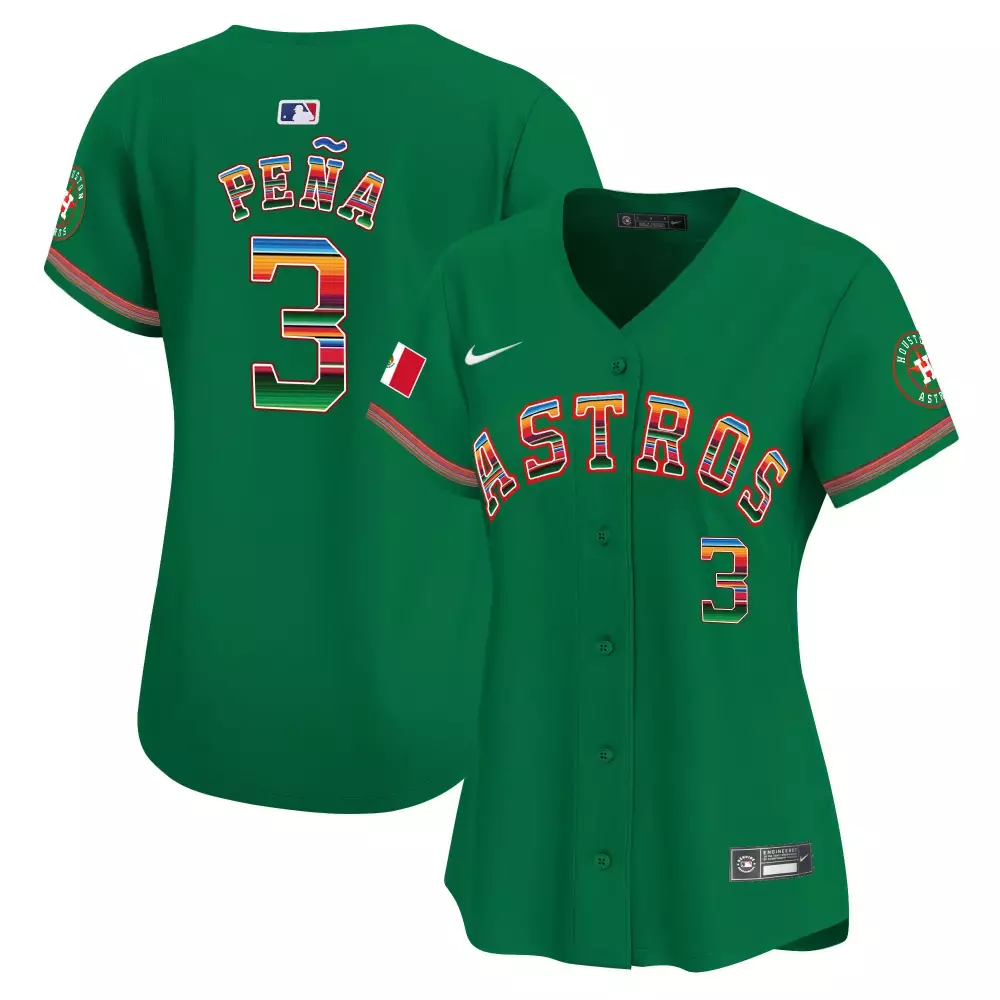 Jeremy Pena Houston Astros Green Women's Orbit Patch Vapor Premier Limited Jersey | All Stitched | Fan Gear for Game Day | For Men, Women & Youth