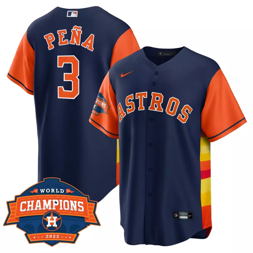Jeremy Pena Houston Astros 2022 Champions Gold Rush Oxy Patch Stitched Jersey | Flex Base | Limited Edition Fan Gear | For Men, Women & Youth