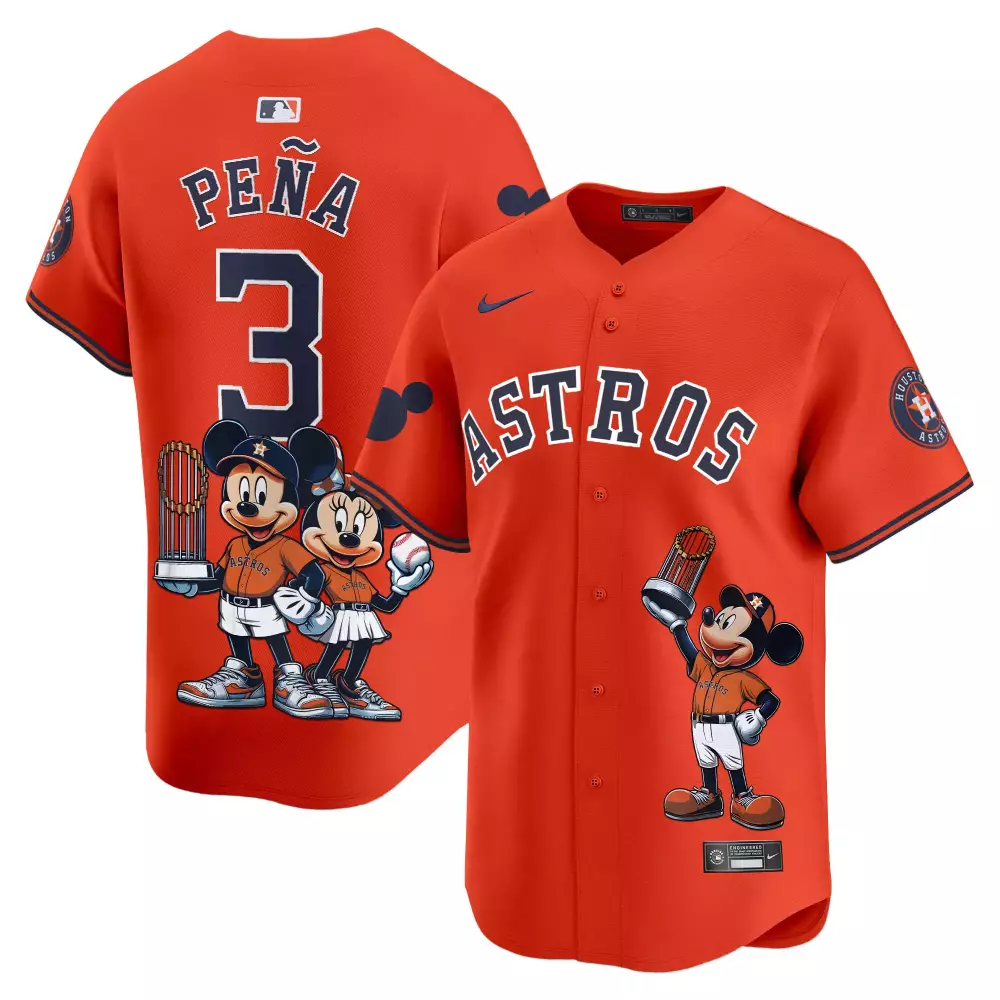 jeremy pena orange unisex houston astros mickey houston vapor premier limited jersey printed