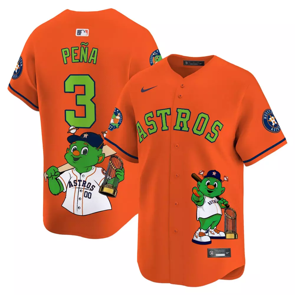 jeremy pena orange unisex houston astros mickey houston vapor premier limited jersey printed