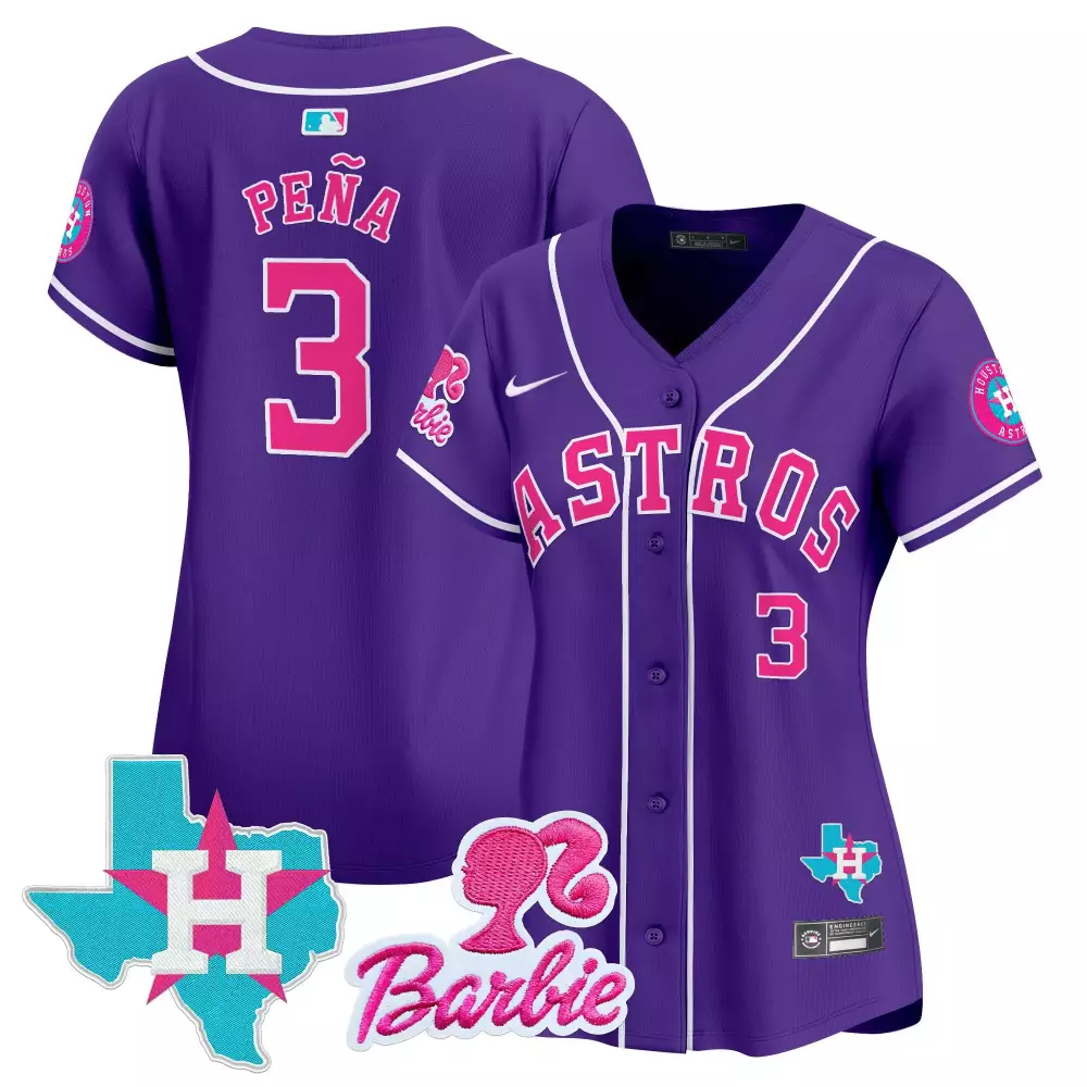 jeremy pena purple womens houston astros barbie patch vapor premier limited jersey all stitched