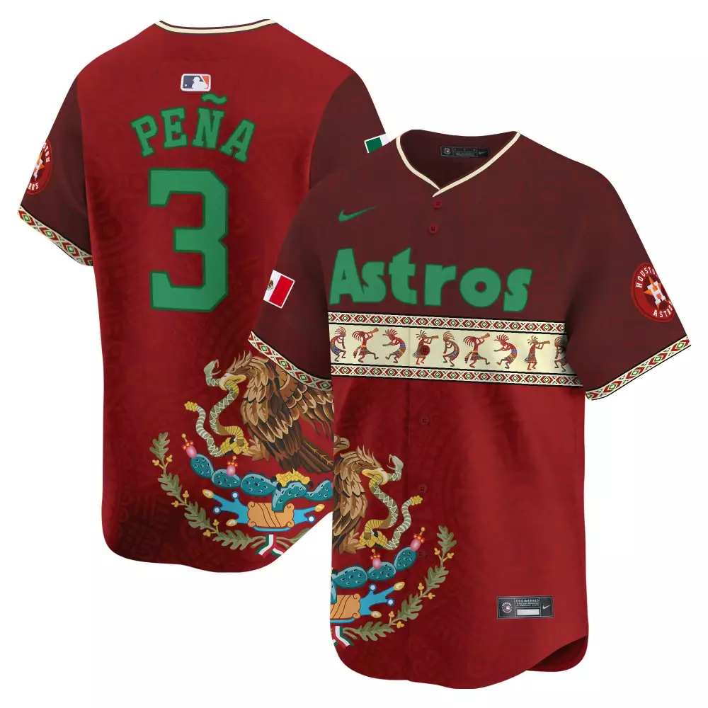 jeremy pena red mens houston astros mexico aztec vapor premier limited jersey v2 printed
