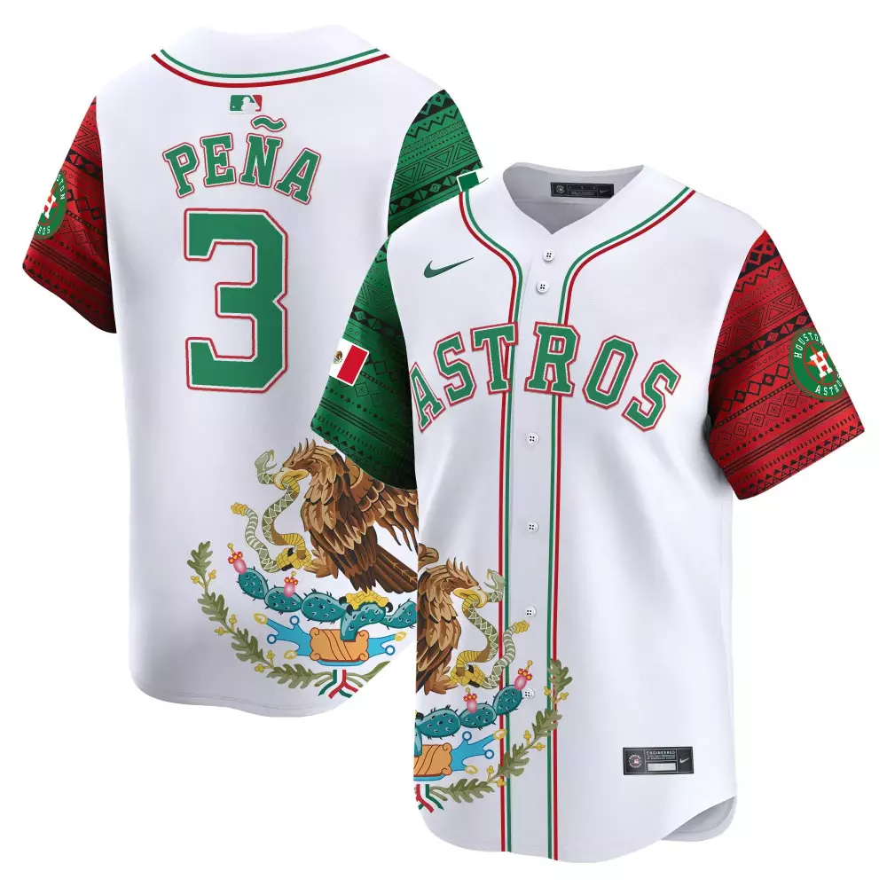 jeremy pena white mens houston astros aztec mexico vapor premier limited jersey printed