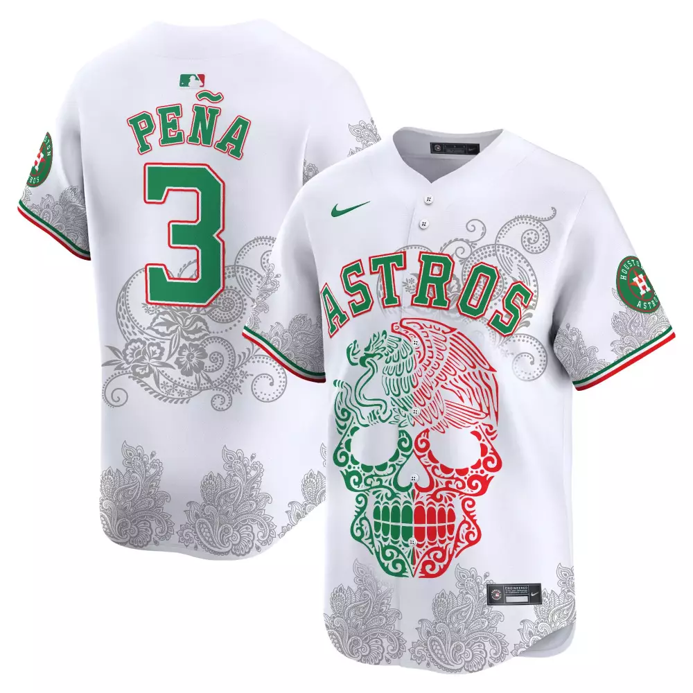 jeremy pena white mens houston astros aztec mexico vapor premier limited jersey printed