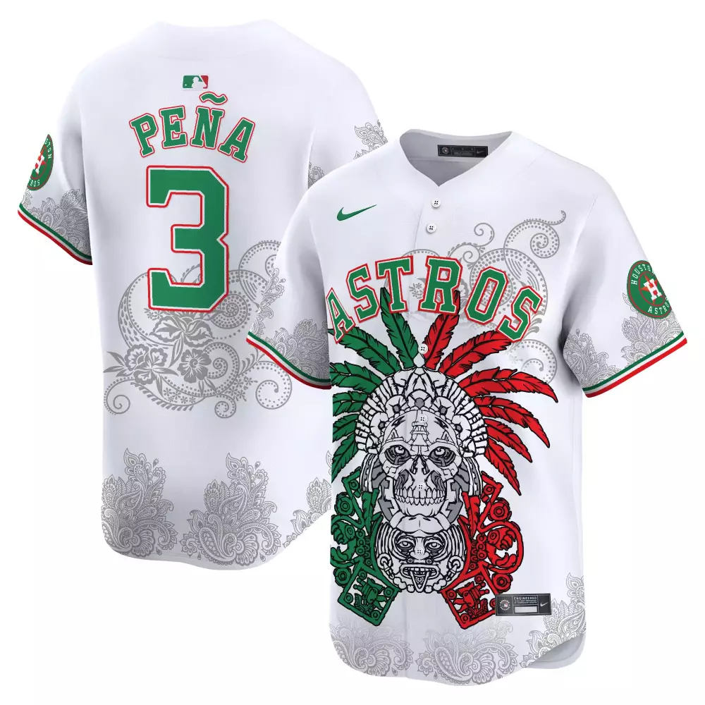jeremy pena white mens houston astros aztec mexico vapor premier limited jersey printed