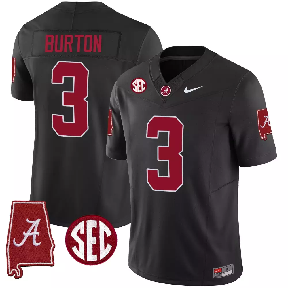 jermaine burton black mens alabama crimson tide vapor limited jersey alabama map all stitched