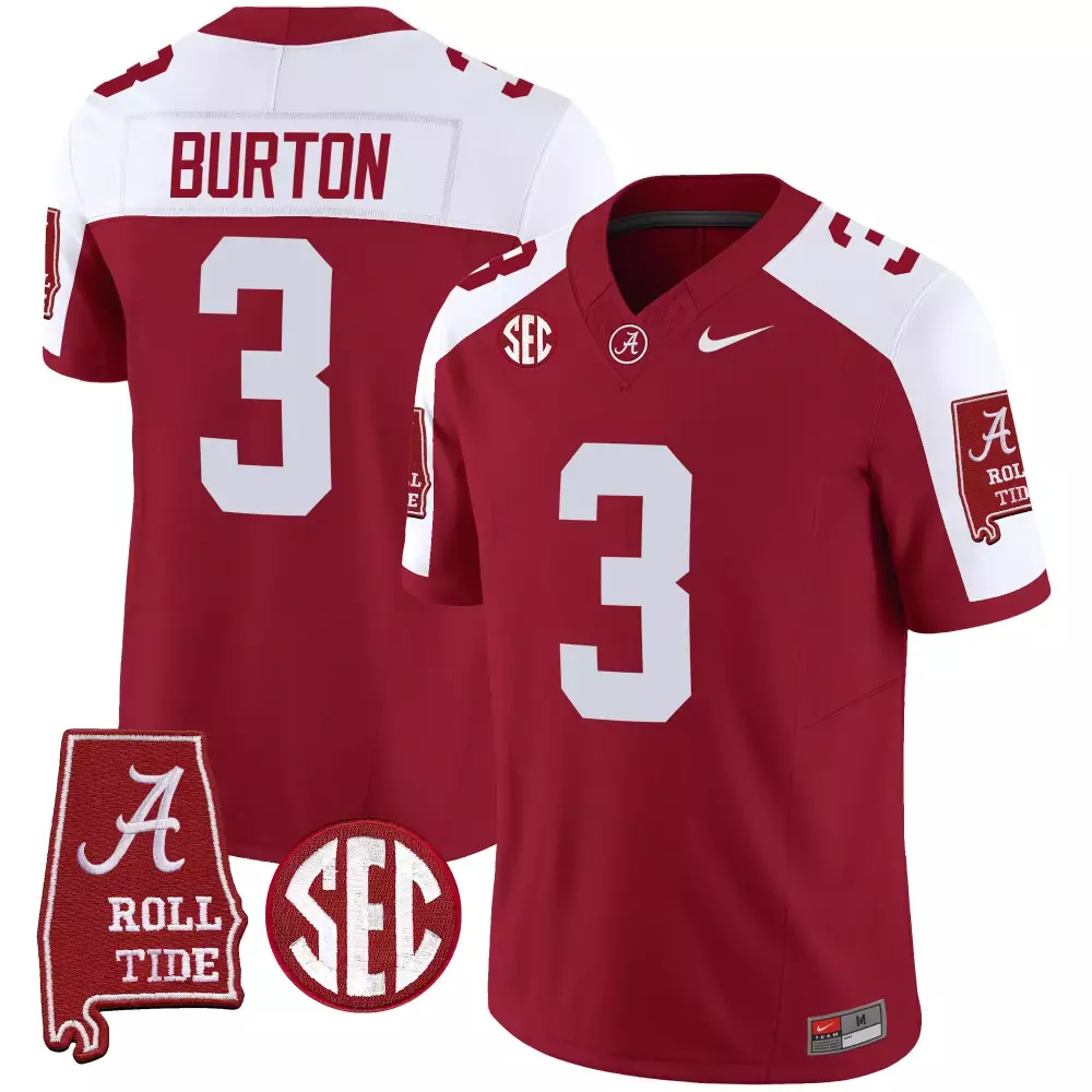 jermaine burton crimson alternate mens alabama crimson tide vapor limited jersey v5 alabama map all stitched