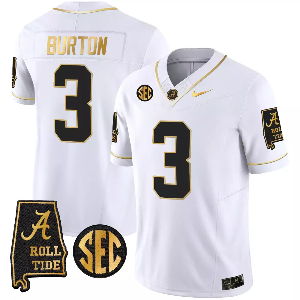 jermaine burton white gold mens alabama crimson tide vapor gold jersey v3 alabama map all stitched