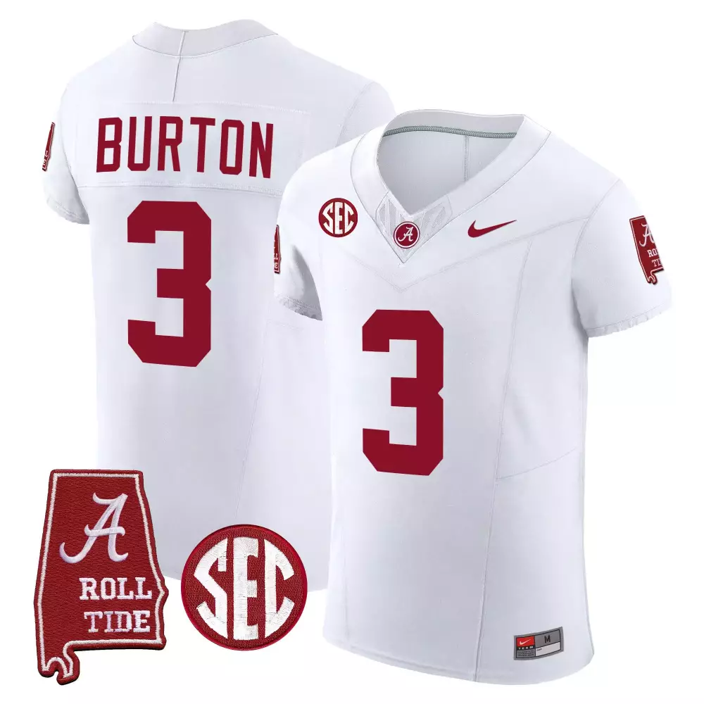 jermaine burton white mens alabama crimson tide vapor elite jersey all stitched