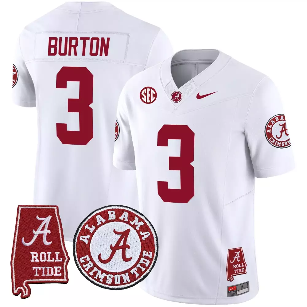 jermaine burton white mens alabama crimson tide vapor limited jersey v4 alabama map all stitched