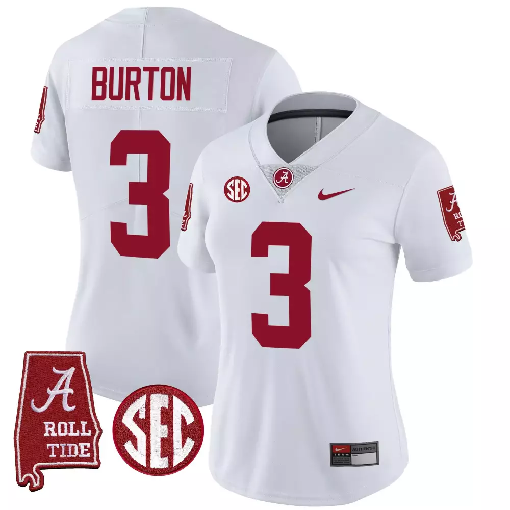 jermaine burton white womens alabama crimson tide vapor limited jersey v3 alabama map all stitched