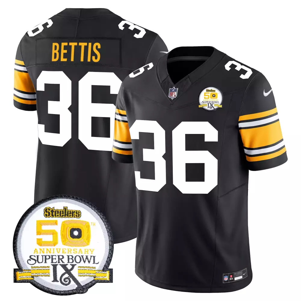 jerome bettis 1975 throwback mens pittsburgh steelers 50th anniversary of super bowl ix patch vapor limited jersey all s