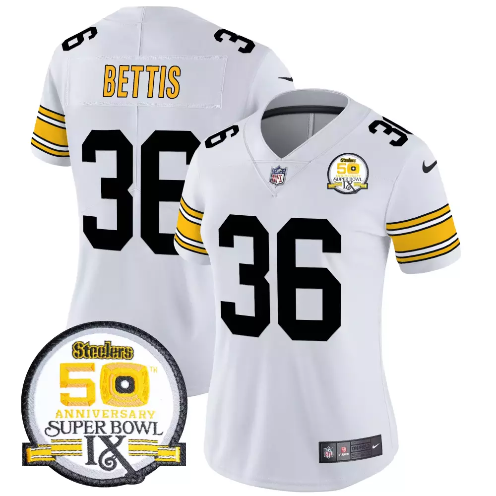 jerome bettis 1975 white mens pittsburgh steelers 50th anniversary of super bowl ix patch vapor limited jersey v2 all st