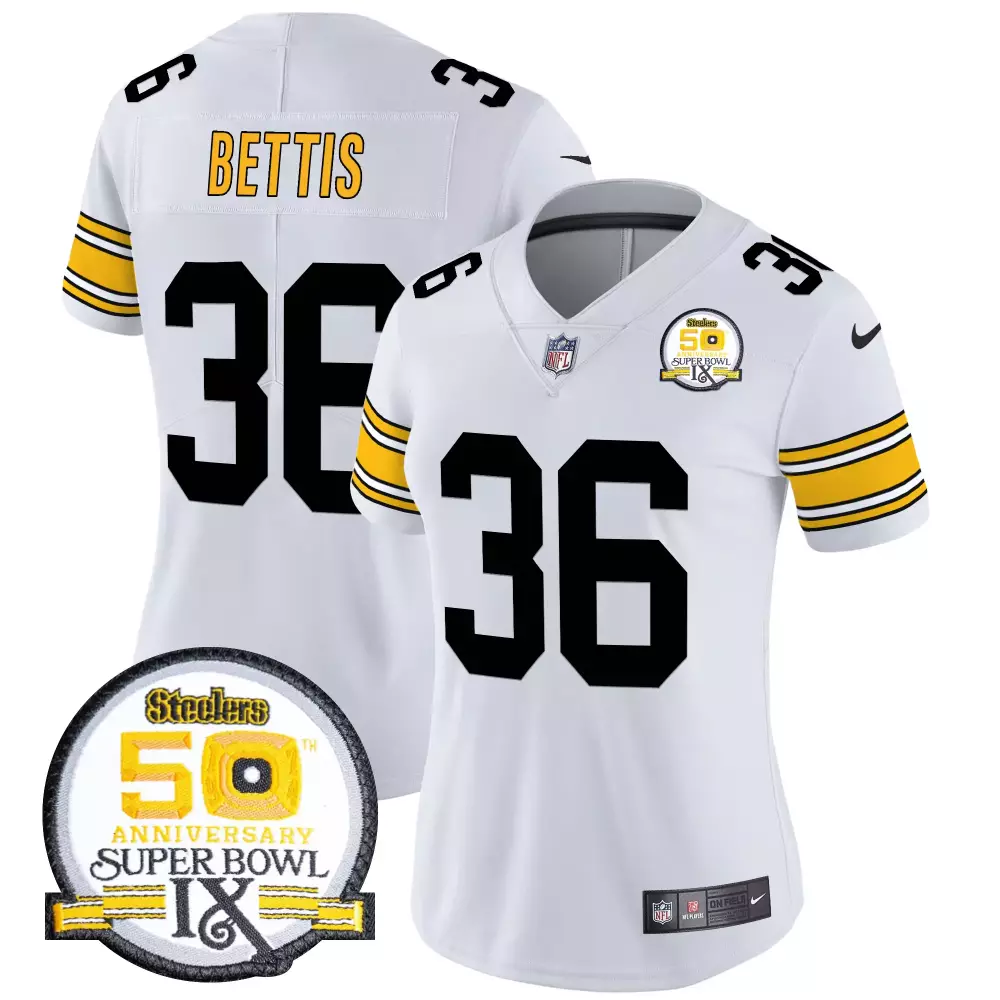 jerome bettis 1975 white mens pittsburgh steelers 50th anniversary of super bowl ix patch vapor limited jersey v2 all st