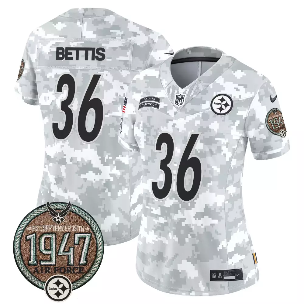 jerome bettis air force mens pittsburgh steelers 2024 salute to service establishment year patch vapor limited jersey al