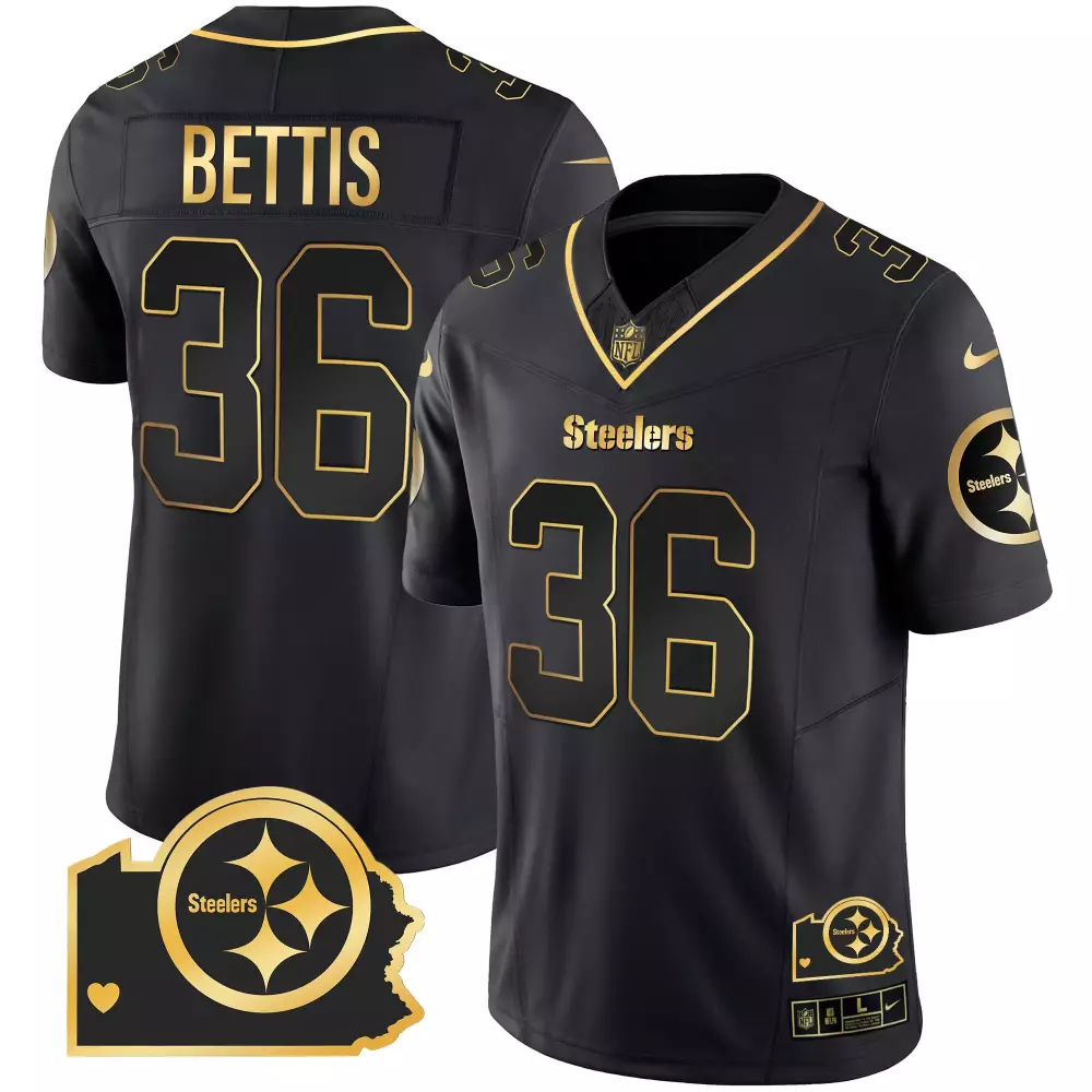 jerome bettis black gold mens pittsburgh steelers dmr patch gold vapor limited jersey all stitched