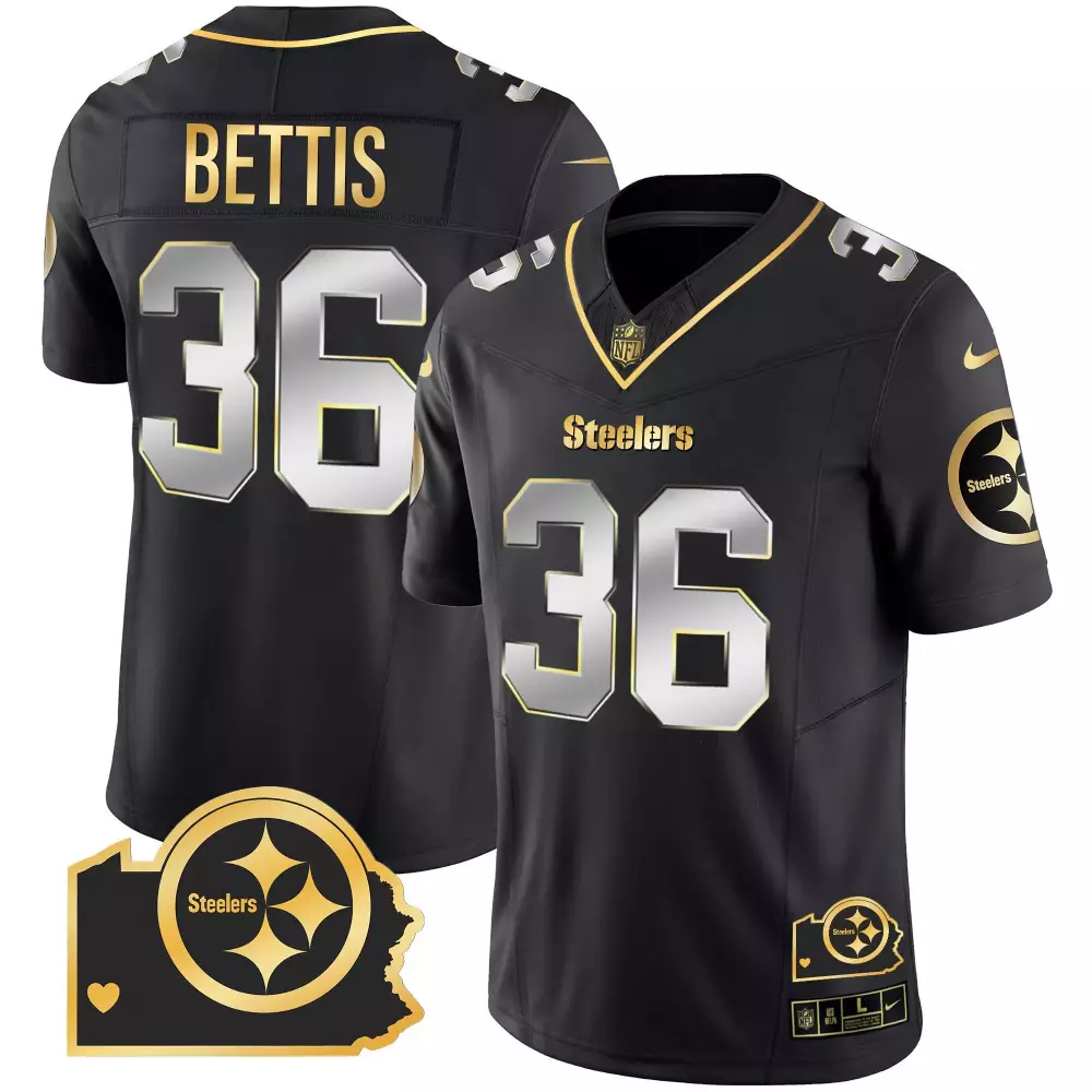 jerome bettis black limited mens pittsburgh steelers home patch gold vapor jersey all stitched