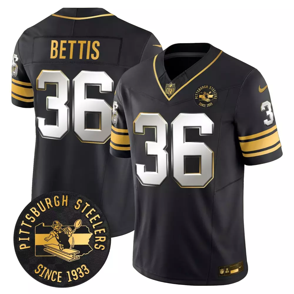 jerome bettis black limited mens pittsburgh steelers home patch gold vapor jersey all stitched