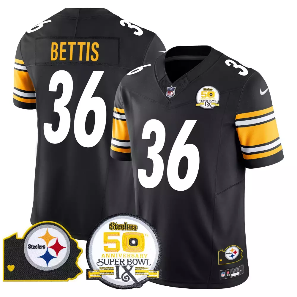 jerome bettis black mens pittsburgh steelers 50th anniversary of super bowl ix map patch vapor limited jersey all stitch