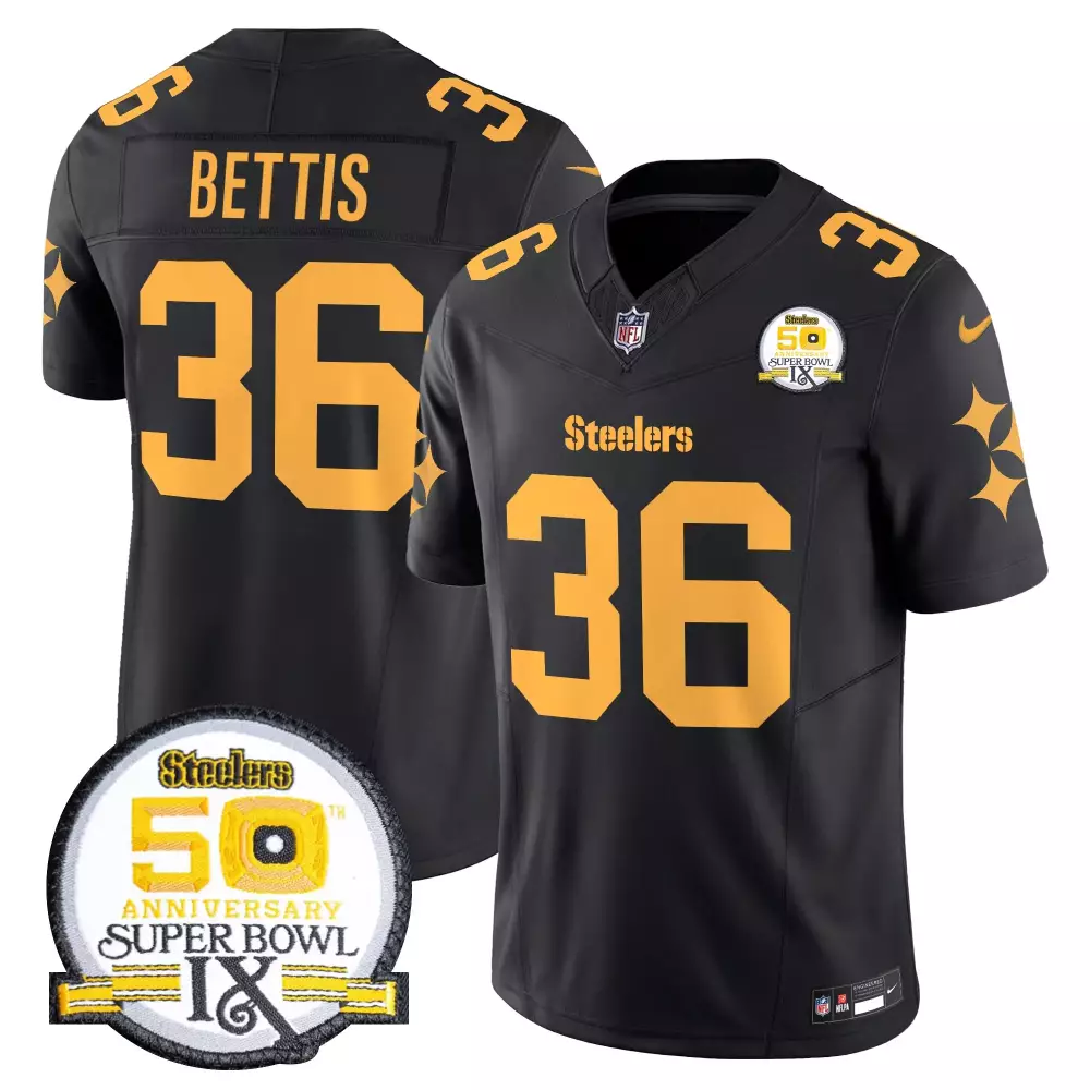jerome bettis color rush mens pittsburgh steelers 50th anniversary of super bowl ix patch vapor limited jersey all stitc