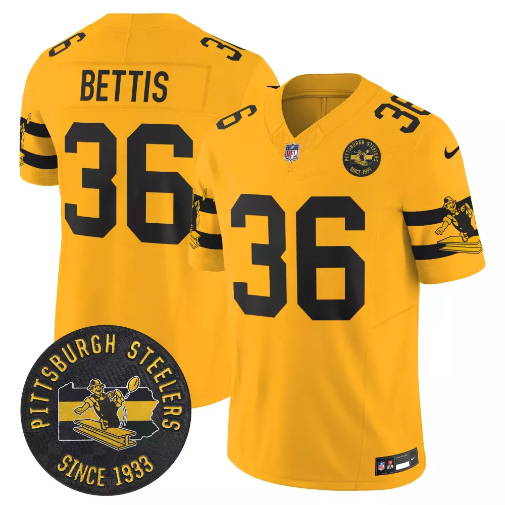 jerome bettis gold mens pittsburgh steelers grunge vapor limited jersey all stitched