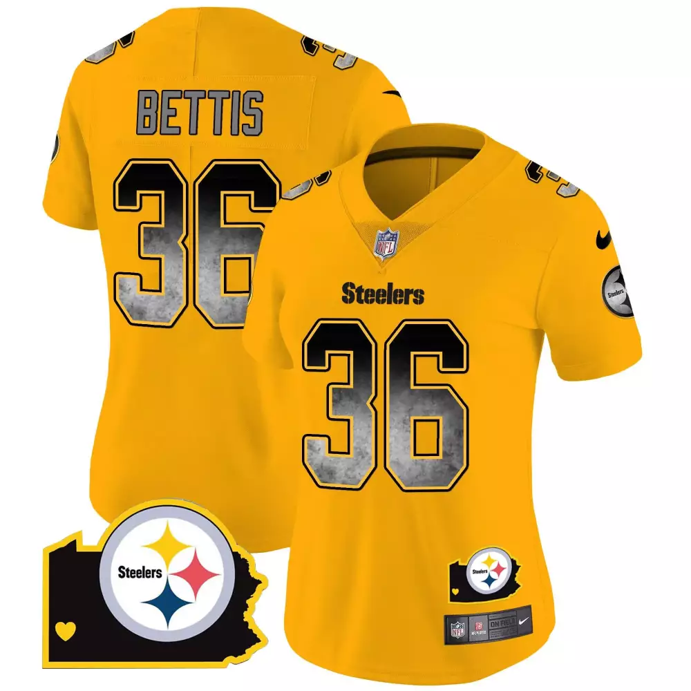 jerome bettis gold womens pittsburgh steelers 50th anniversary of super bowl ix patch vapor limited jersey all stitched
