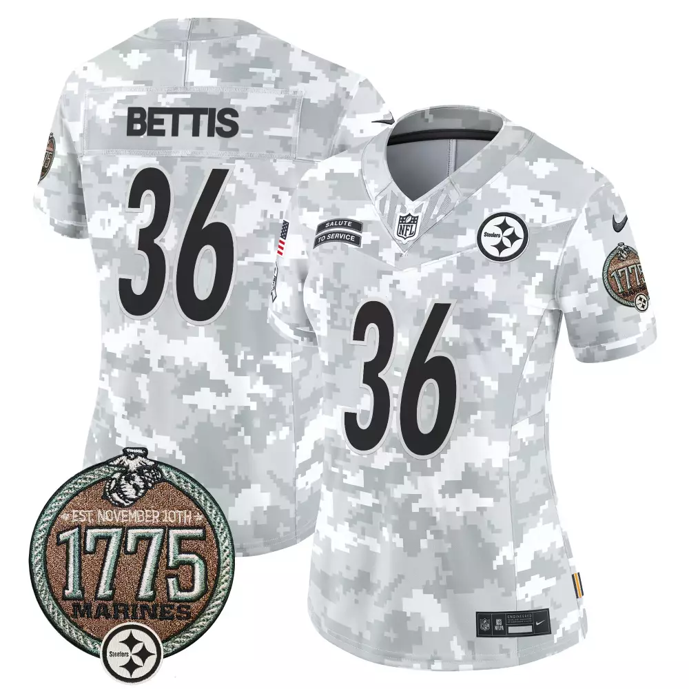jerome bettis marines womens pittsburgh steelers 2024 salute to service establishment year patch vapor limited jersey al