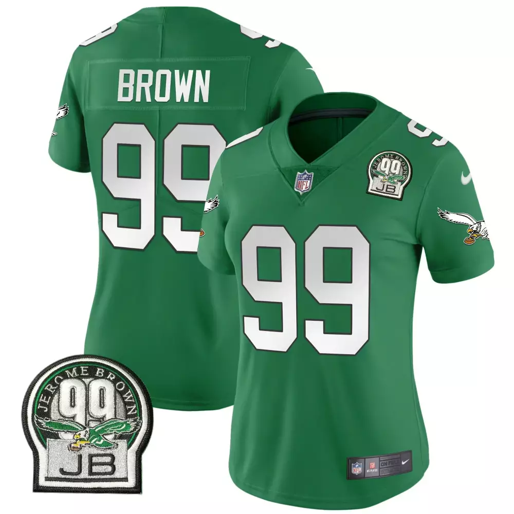 jerome brown kelly green mens philadelphia eagles jerome brown retired patch gold kelly jersey all stitched