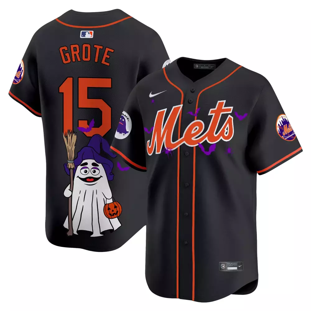 jerry grote black unisex new york mets grimace halloween vapor premier limited jersey printed