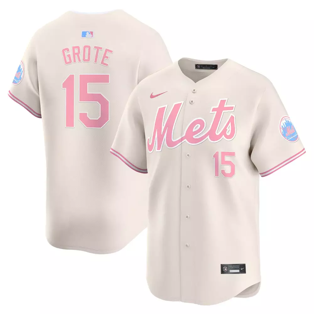 jerry grote cream mens new york mets grimace vapor premier limited jersey all stitched