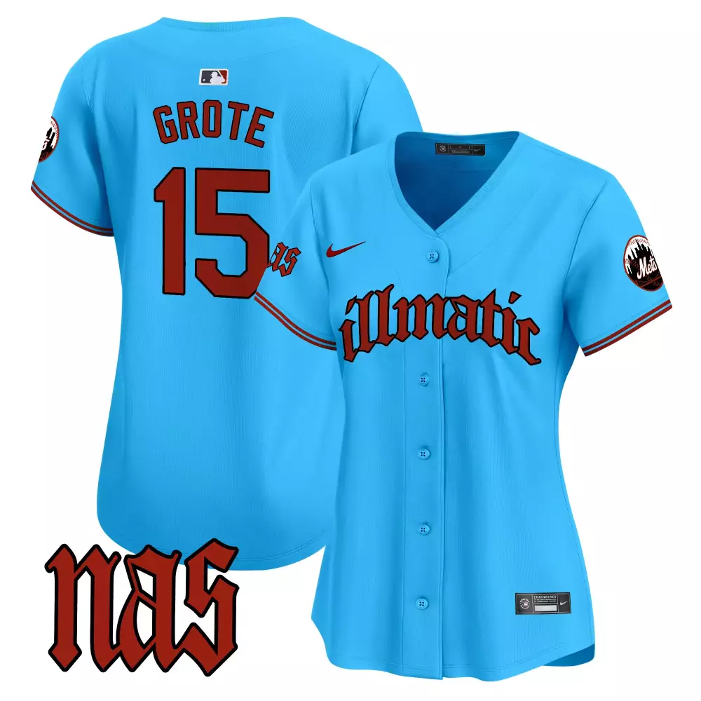 jerry grote light blue womens new york mets nas illmatic vapor premier limited jersey all stitched