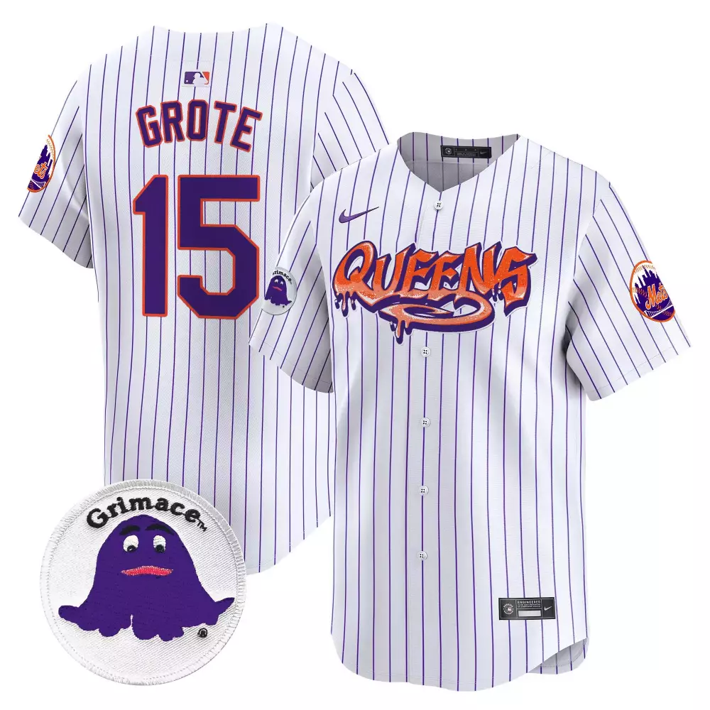 jerry grote pinstripe mens new york mets grimace vapor premier limited jersey v2 all stitched