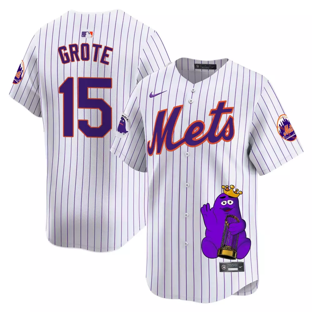 jerry grote pinstripe mens new york mets grimace vapor premier limited jersey v2 all stitched