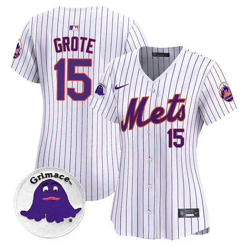 jerry grote pinstripe womens new york mets grimace vapor premier limited jersey all stitched