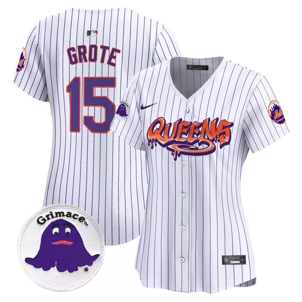 jerry grote pinstripe womens new york mets grimace vapor premier limited jersey all stitched