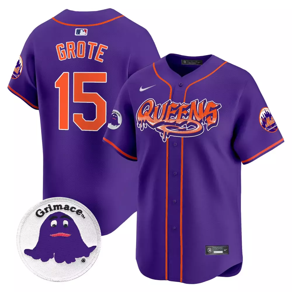 jerry grote purple mens new york mets mr met patch vapor premier limited jersey all stitched