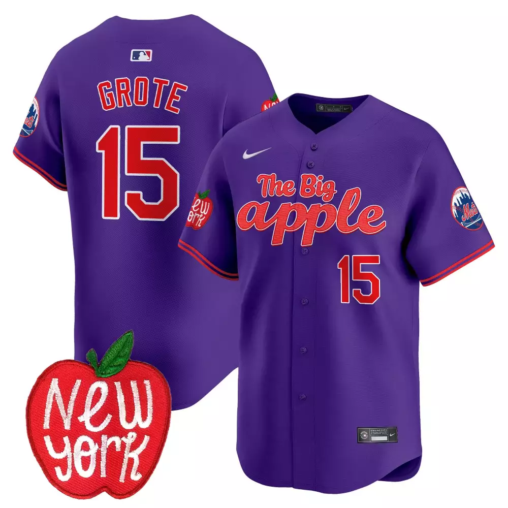 jerry grote purple mens new york mets mr met patch vapor premier limited jersey all stitched