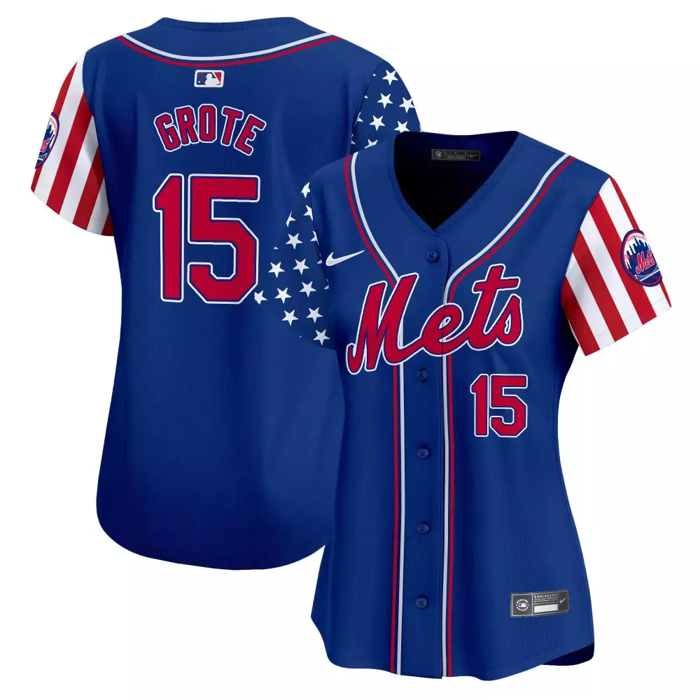jerry grote royal womens new york mets 2024 independence day vapor premier limited jersey all stitched