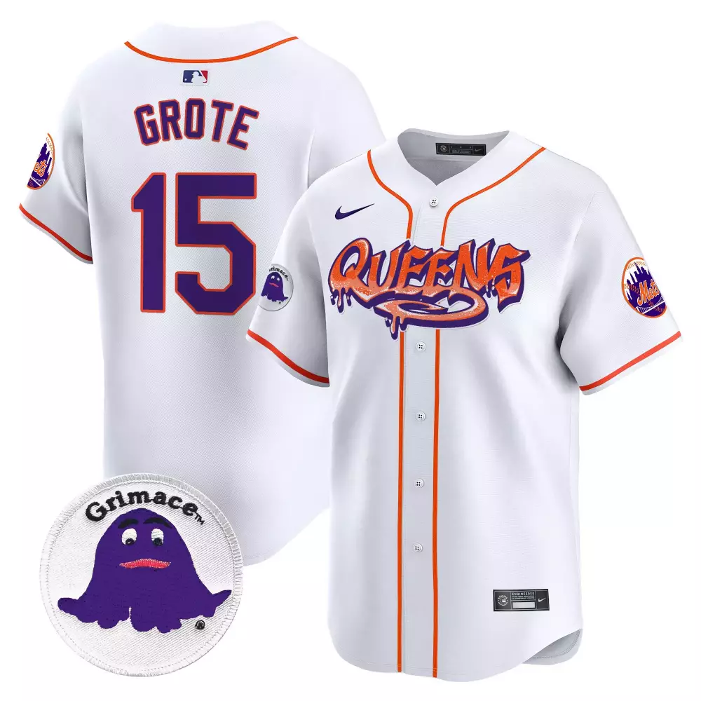 jerry grote white mens new york mets mr met patch vapor premier limited jersey all stitched