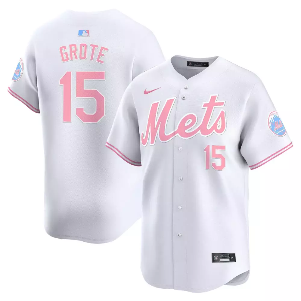 jerry grote white unisex new york mets bubblegum pink vapor premier limited jersey all stitched