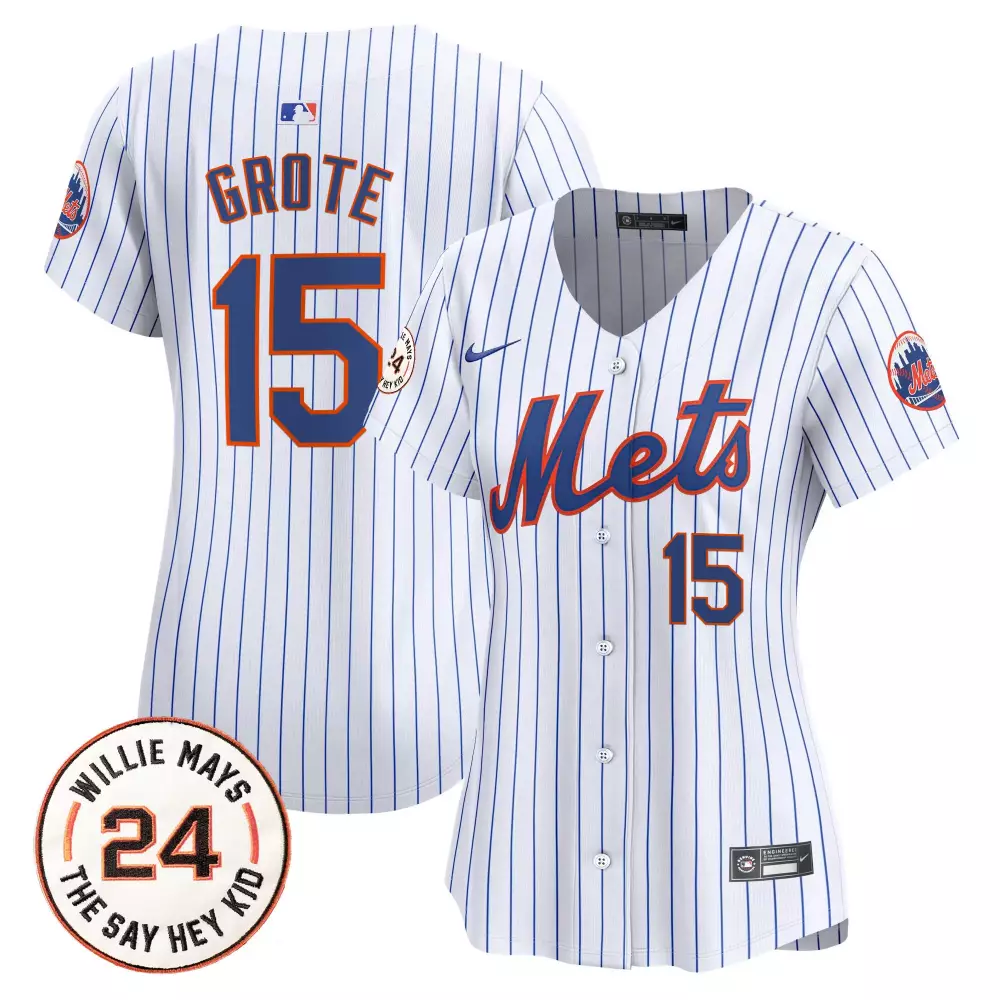 jerry grote white womens new york mets willie mays patch vapor premier limited jersey all stitched