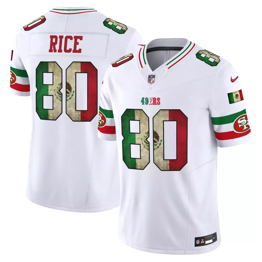 jerry rice white gold womens san francisco 49ers super bowl lviii patch vapor jersey v2 all stitched