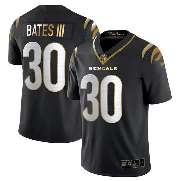 Jessie Bates III Bengals Youths Black Gold Vapor Limited Jersey | All Stitched Design | Fan Gear for Game Day | For Men, Women & Youth