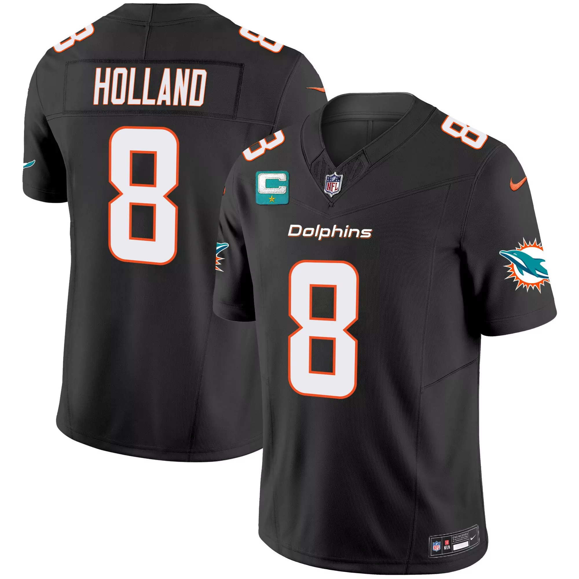 jevon holland black mens miami dolphins gold trim vapor limited jersey all stitched