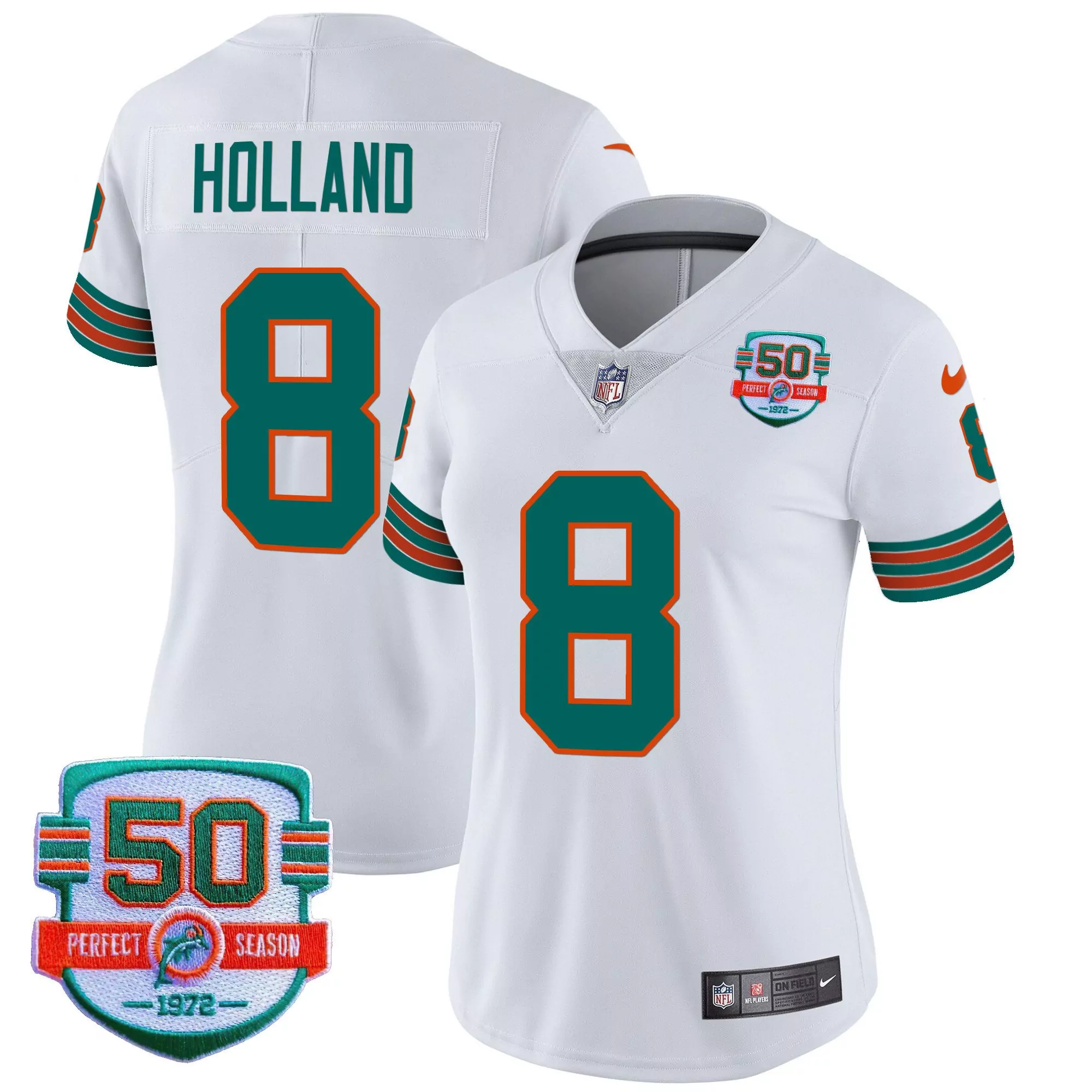 jevon holland white womens miami dolphins gold trim vapor limited jersey all stitched