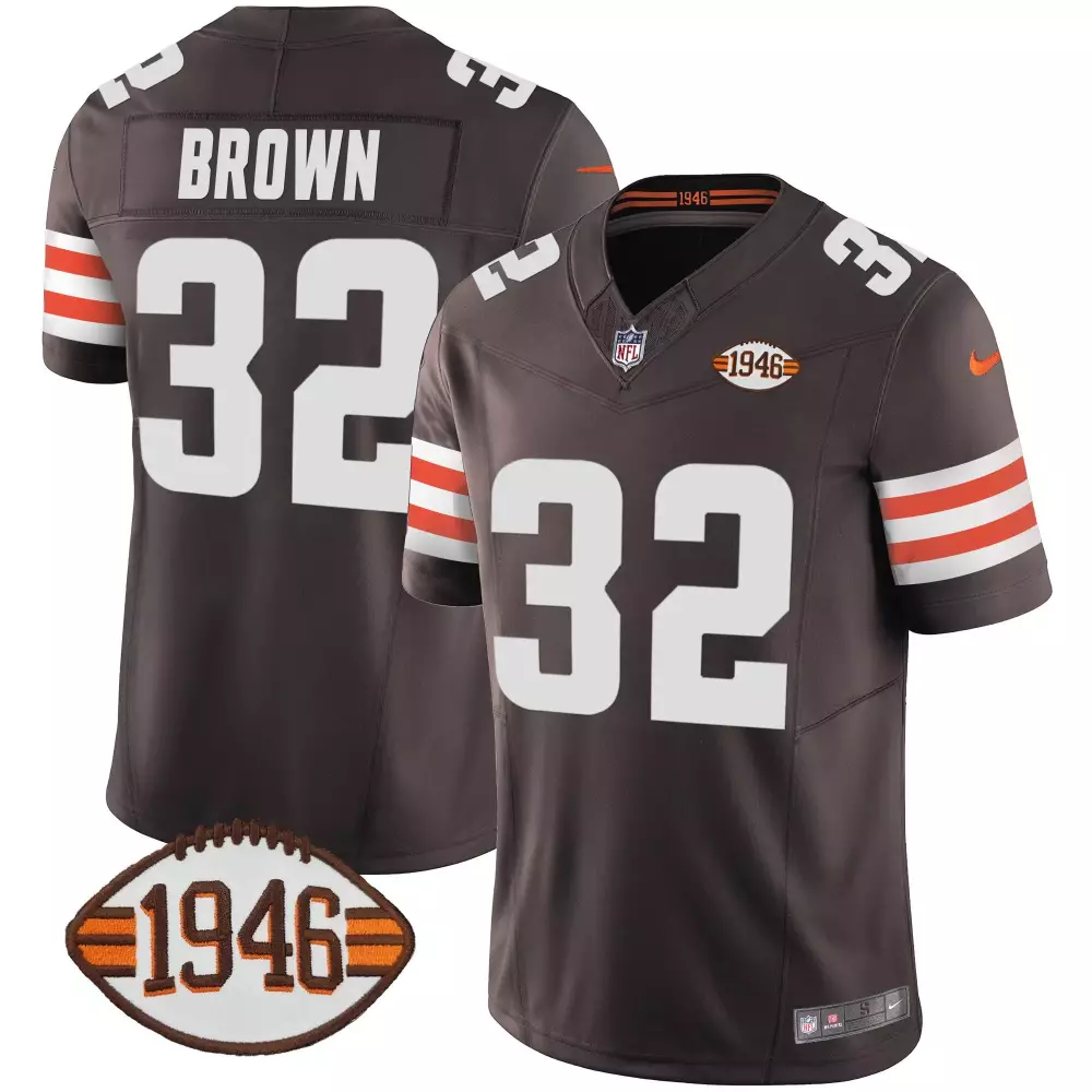 jim brown black limited womens cleveland browns 32 jim brown memorial patch gold jersey all stitched