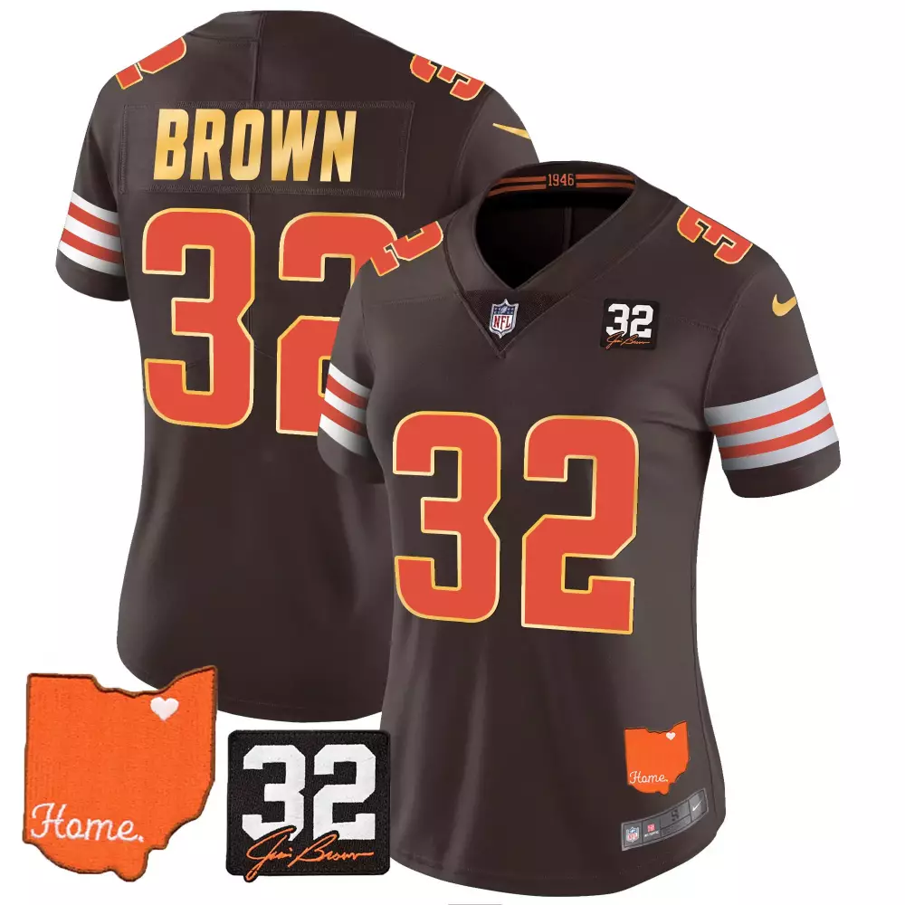 Jim Brown Cleveland Browns 1946 75th Anniversary Stitched Jersey | Orange | Limited Edition Fan Gear for Men, Women & Youth