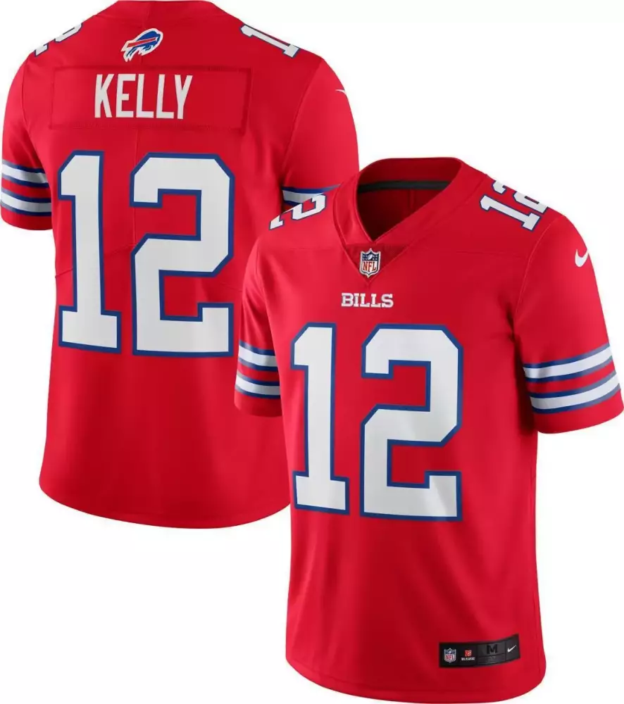 jim kelly men jim kelly buffalo bills red jersey all stitched